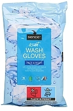 Вологі серветки, 16 шт. - Sence Wet Wash Gloves Face & Body — фото N1