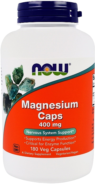 Мінерали Магній, 400 мг - Now Foods Magnesium Caps Veg Capsules — фото N1