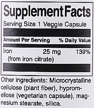 Харчова добавка "Цитрат заліза", 25 мг - Swanson Iron Citrate 25 mg — фото N3