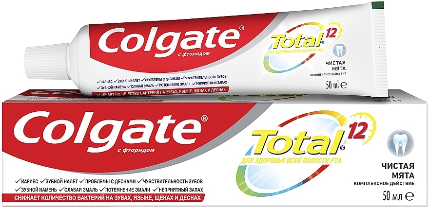 Набор зубных паст - Colgate Total 12 (toothpaste/75ml + toothpaste/50ml) — фото N1