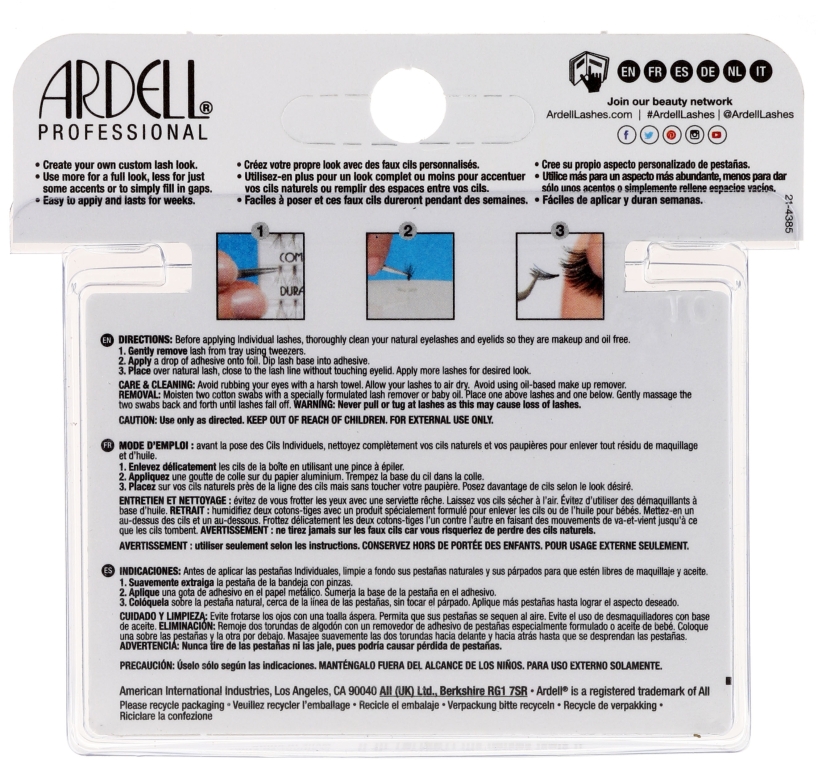 Набор пучковых ресниц - Ardell Duralash 3D Individuals Long Black 345100 — фото N2