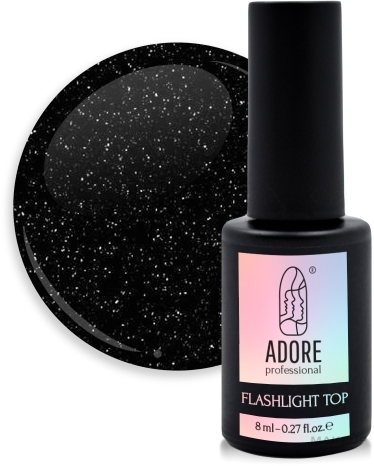 Светоотражающий топ для гель-лака, 8 ml - Adore Professional Flashlight Top — фото 01 - Silver