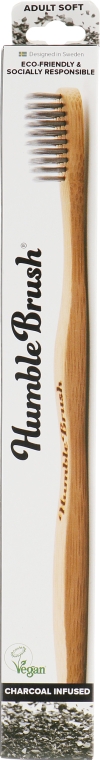 Зубная щетка бамбуковая с древесным углем, мягкая - The Humble Co.