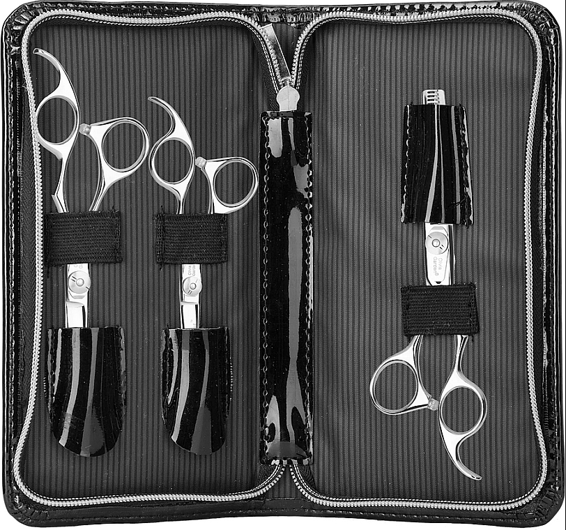 Набор ножниц в черном чехле - Olivia Garden SilkCut Right Handed Scissors 500 + 575 + 635 Black Pouch — фото N1