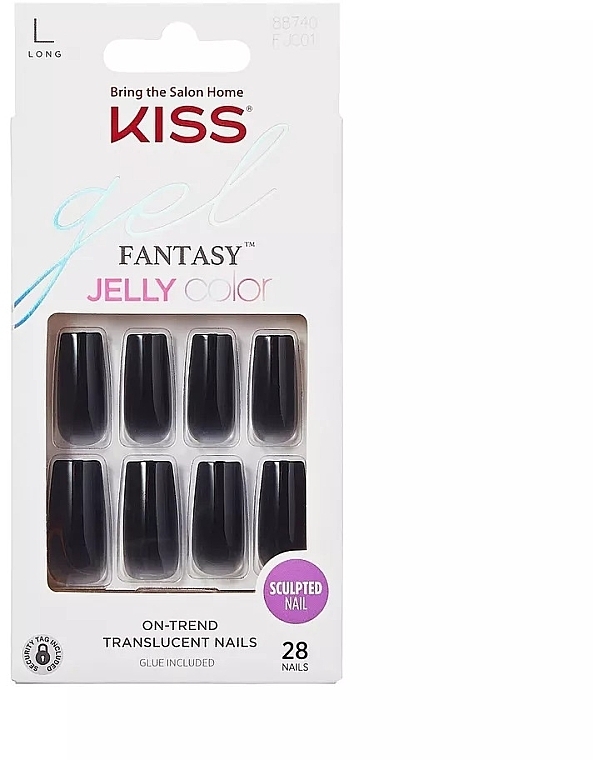 Набір накладних нігтів з клеєм, довгі - Kiss Fantasy On-Trend Translucent Nails Jelly Color — фото N1