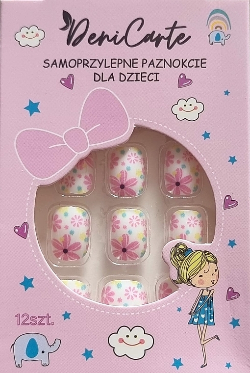 Накладні самоклейні нігті для дітей "Квіти", 973 - Deni Carte Tipsy Kids — фото N1