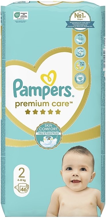 Подгузники Pampers Premium Care Размер 2, 4-8кг, 46 шт - Pampers — фото N2