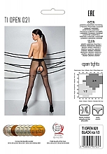 Колготки еротичні з вирізом Tiopen 021, 20 Den, black - Passion — фото N2