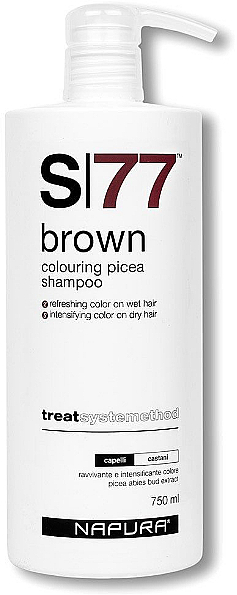 Відтінковий шампунь для каштанового волосся - Napura S77 Brown — фото N2