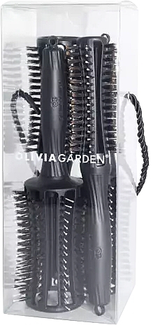 Набір щіток для волосся, 4 шт. - Olivia Garden Fingerbrush Round Bag — фото N1
