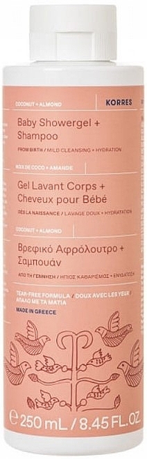 Дитячий гель для душу та шампунь - Korres Coconut & Almond Baby Showergel + Shampoo — фото N1