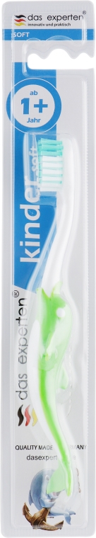 Детская зубная щетка с мягкой щетиной "Kinder", салатовая - Das Experten — фото N1