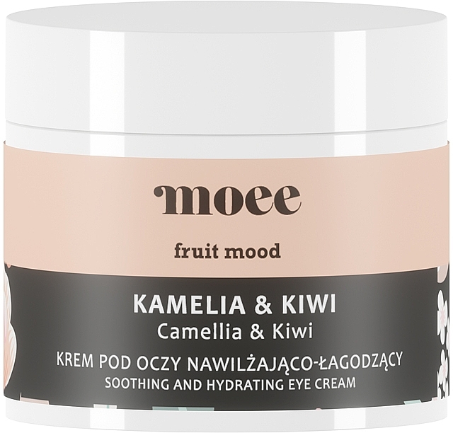 Зволожувальний і заспокійливий крем для шкіри навколо очей - Moee Fruit Mood Camellia & Kiwi Extract — фото N1