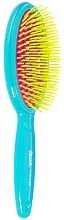 Расческа для волос 22x6,5 см, голубая - Janeke Large Oval Air-Cushioned Brush — фото N1