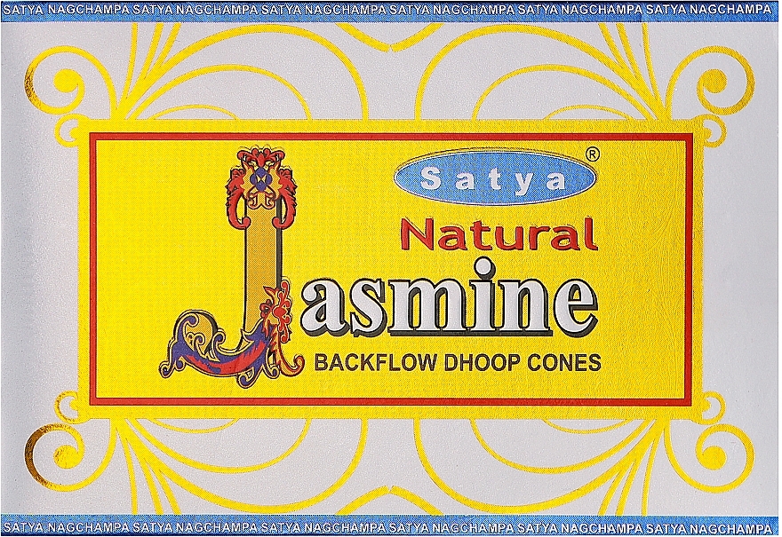 Сланкі димні пахощі конуси "Жасмин" - Satya Natural Jasmine Backflow Dhoop Cones — фото N1