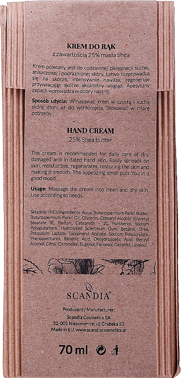 Крем для рук "Роза" - Scandia Cosmetics Hand Cream 25% Shea Rose — фото N3