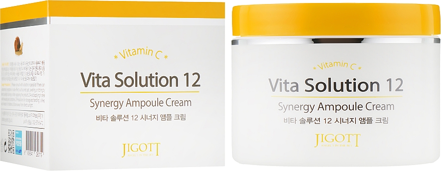Тонизирующий ампульный крем для лица с витамином С - Jigott Vita Solution 12 Synergy Ampoule Cream