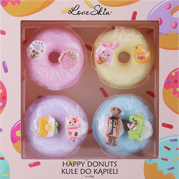 Набор ароматических бомбочек для ванны - Love Skin Happy Donuts (bath bombs/4х60g) — фото N4