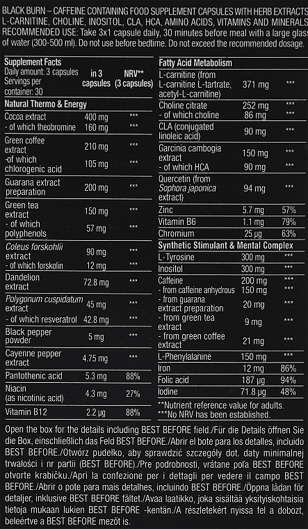 Харчова добавка "Для схуднення" - BiotechUSA Black Burn — фото N3