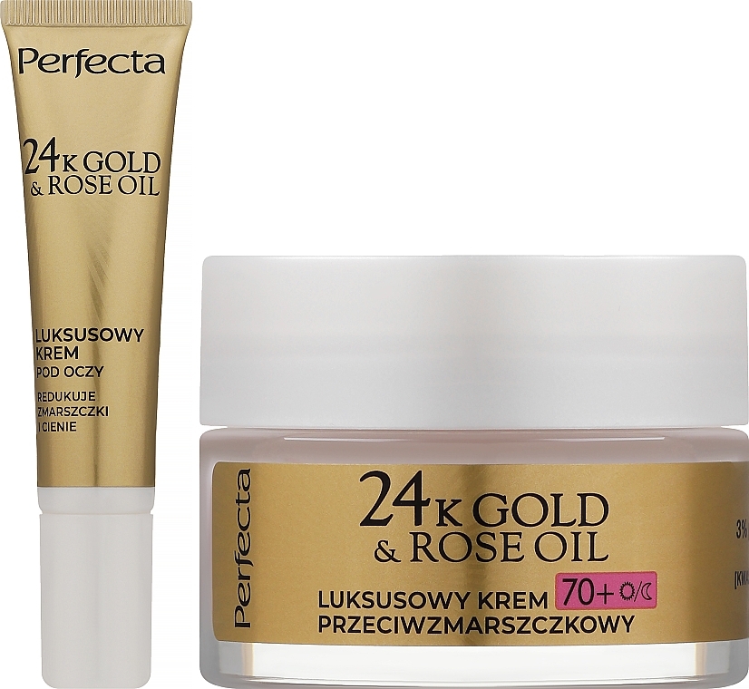 Набор - Perfecta 24K Gold & Rose Oil 70+ (f/cr/50ml + eye/cr/15ml) — фото N2