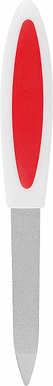 Пилка сапфірова для нігтів L 12,5 см, червоно-біла ручка - Beauty Luxury — фото N1