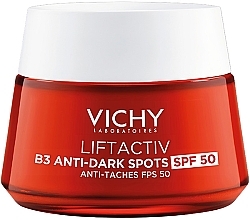 Антивозрастной крем для коррекции пигментных пятен и морщин, высокая степень защиты SPF50 - Vichy LiftActiv B3 Anti-Dark Spots Cream SPF50 — фото N1