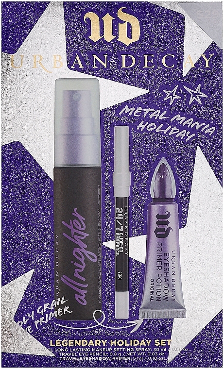 Набір для макіяжу - Urban Decay Legendary Holiday Travel Makeup Set (pensil/8g + sprey/30ml + eye/primer/5ml) — фото N1