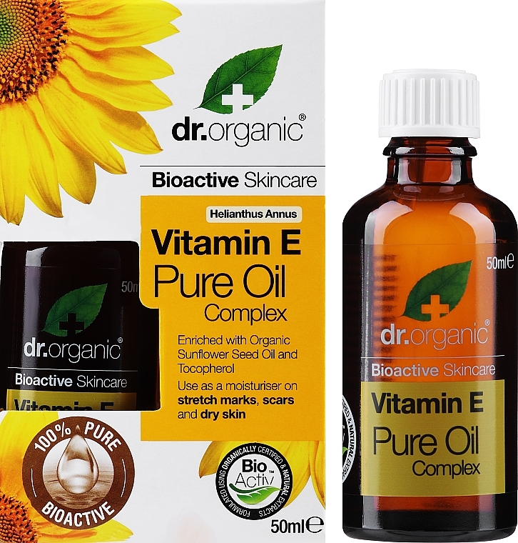 Масло с витамином Е - Dr. Organic Vitamin E Pure Oil Nourishing Oil — фото N2