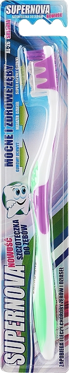Зубная щетка, салатовая с фиолетовым - Supernova Toothbrush — фото N1