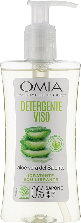 Гель для вмивання з алое вера - Omia Labaratori Ecobio Aloe Vera Facial Cleanser — фото N1