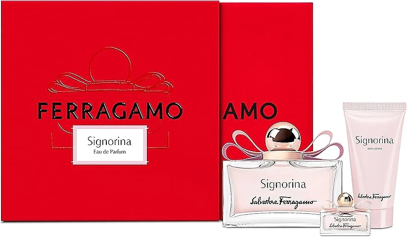 Salvatore Ferragamo Signorina - Набір (edp/100ml + edp/10ml + b/lot/50ml) — фото N1