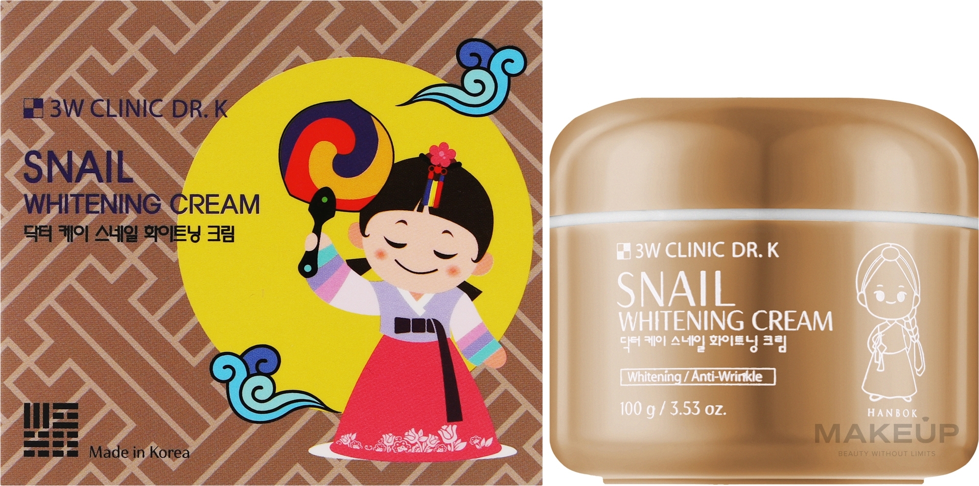 Крем для обличчя - 3W Clinic Dr.K Snail Whitening Cream — фото 100g