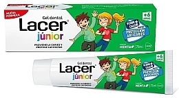 Зубной гель для детей с фтором и кальцием "Мята" - Lacer Junior Gel Dental Mint — фото N1