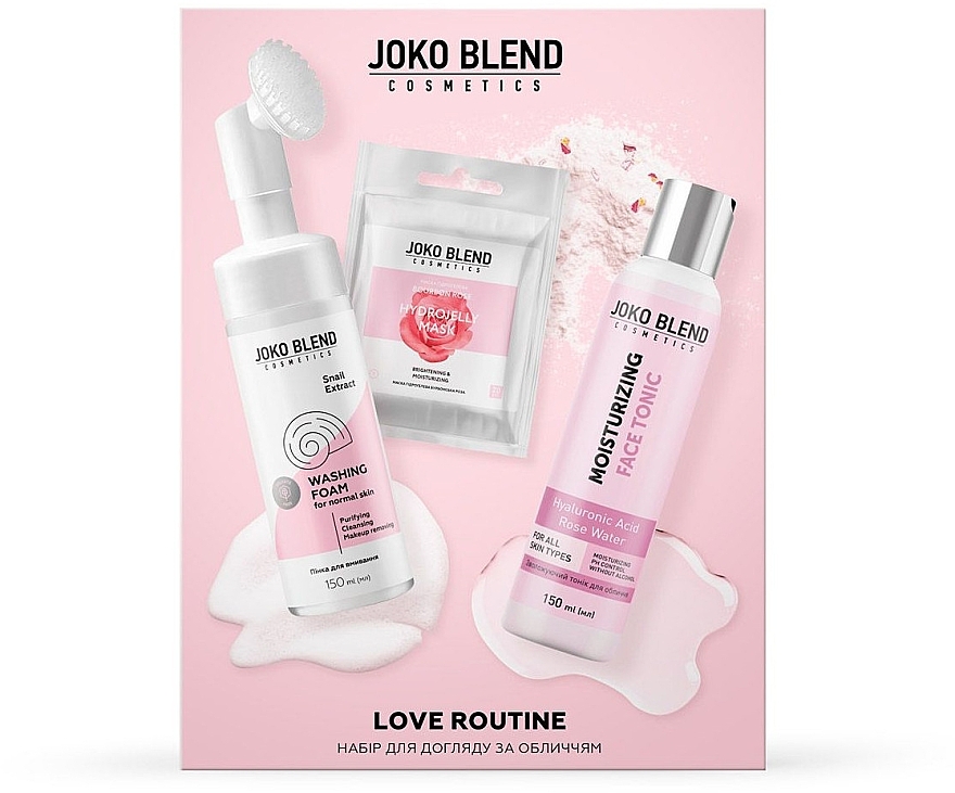 Набір для догляду за обличчям - Joko Blend Love Routine (f/foam/150ml + toner/150ml + f/mask/20g) — фото N2