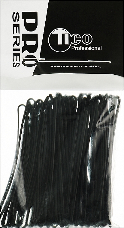 Невидимки для волосся, обрізані, 70 мм, чорні - Tico Professional — фото N1