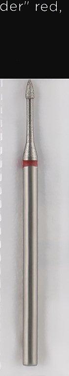 Фреза алмазна, крапля з вузькою шийкою 1.4 мм, червона - Head The Beauty Tools — фото N1