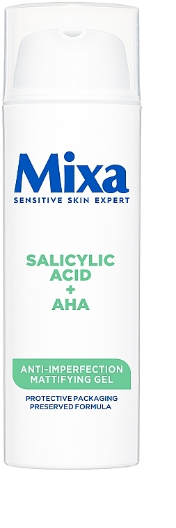 Матуючий гель з саліциловою кислотою та AHA проти недоліків шкіри - Mixa Sensitive Skin Expert Anti-imperfection Mattyfing Gel — фото N3