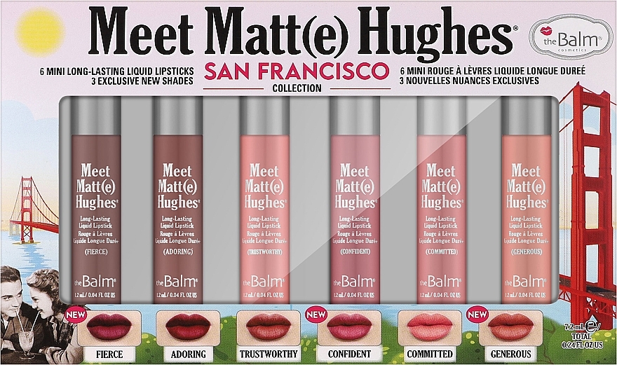 Набор жидких матовых помад - TheBalm Meet Matt(e) Hughes Mini Kit San Francisco (lipstick/6x1,2ml)