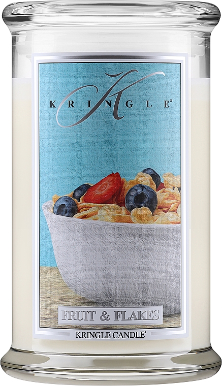 Ароматическая свеча в стакане с 2 фитилями - Kringle Candle Fruit & Flakes — фото N2