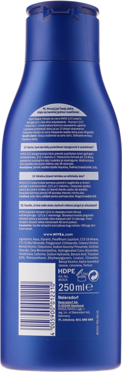 Лосьон укрепляющий для сухой кожи - NIVEA Q10 + Vitamin C Body Lotion — фото N2