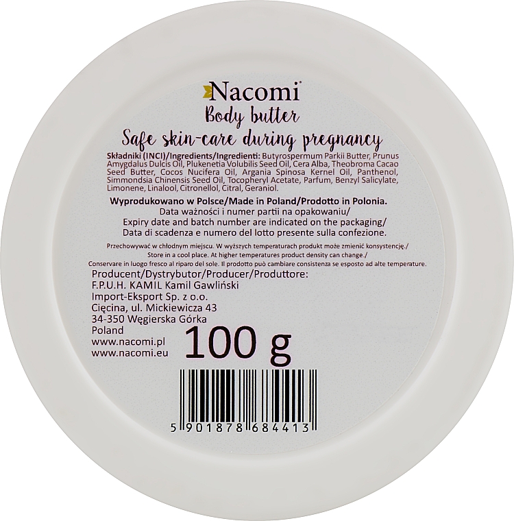 Интенсивно питающее масло для тела - Nacomi Pregnant Care Intensive Body Butter — фото N2