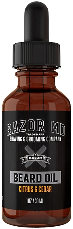 Олія для бороди з екстрактом цитруса та кедра - Razor MD Beard Oil Citrus & Cedar — фото N1