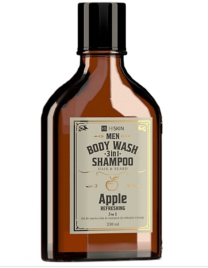 Гель-шампунь для мытья тела, волос и бороды "Apple" - HiSkin Men Body Wash Gel And Shampoo — фото N2