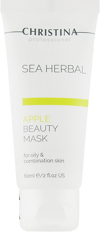Яблочная маска красоты для жирной и комбинированной кожи - Christina Sea Herbal Beauty Mask Green Apple — фото N4