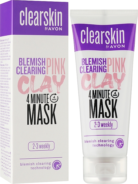 УЦЕНКА Маска для лица с розовой глиной против угревой сыпи - Avon Clearskin Pink Clay Mask * — фото N1