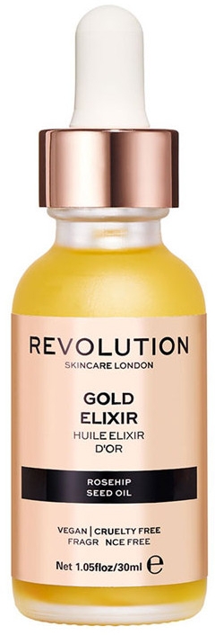 Эликсир для лица с маслом шиповника - Makeup Revolution Rosehip Seed Oil Gold Elixir — фото N2