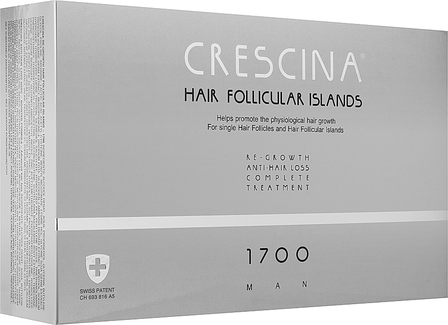 Комплекс для лечения выпадения волос у мужчин 1700 - Crescina Hair Follicular Islands Man Complete Treatment 1700 — фото N1