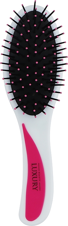 Массажная щетка для волос, HB-02-01, бело-розовая - Beauty LUXURY — фото N1