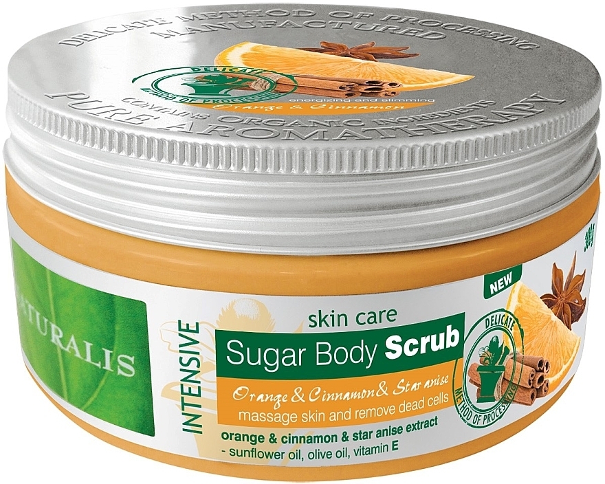 Скраб для тіла "Апельсин та кориця" - Naturalis Sugar Body Scrub — фото N1