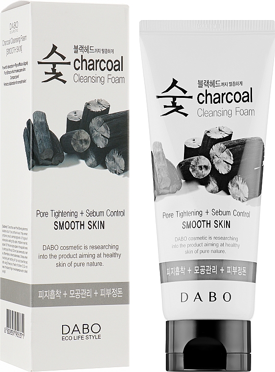 Пенка для умывания лица с экстрактом угля, выравнивающая - Dabo Charcoal Cleansing Foam Smooth Skin  — фото N2